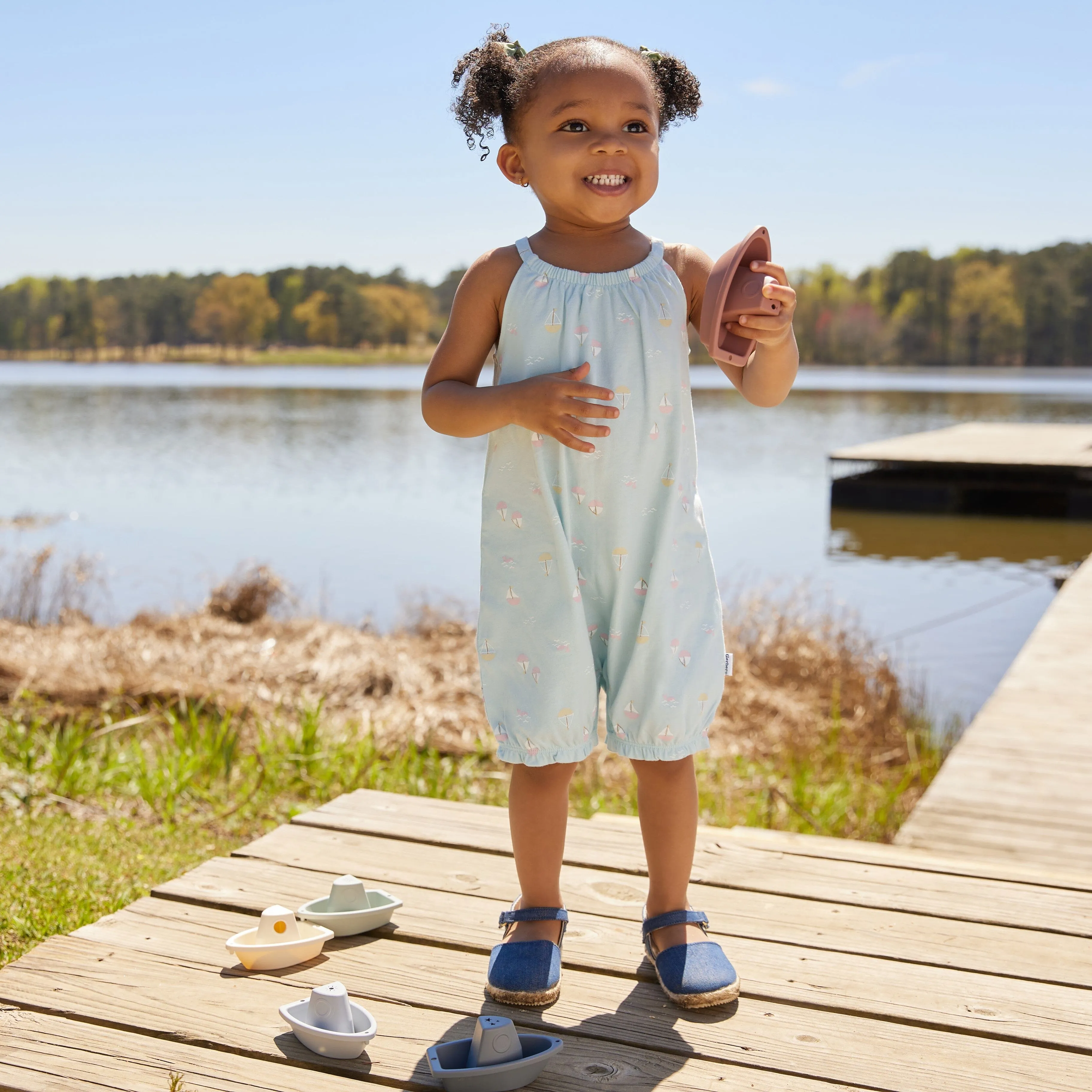 2-Pack Baby Girls Sailboat Print Jumpsuits