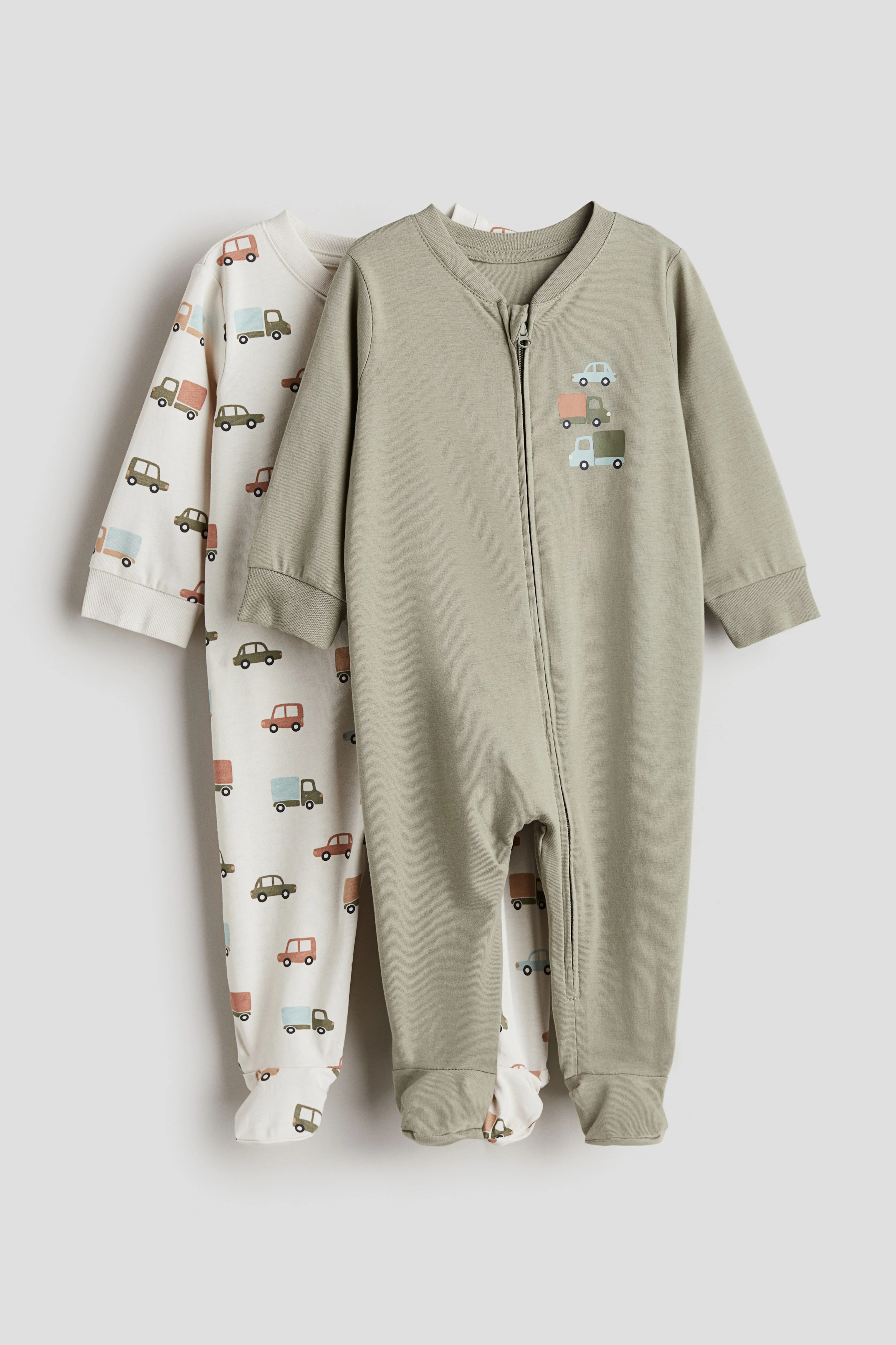 2-Pack Zippered Pajama Jumpsuits