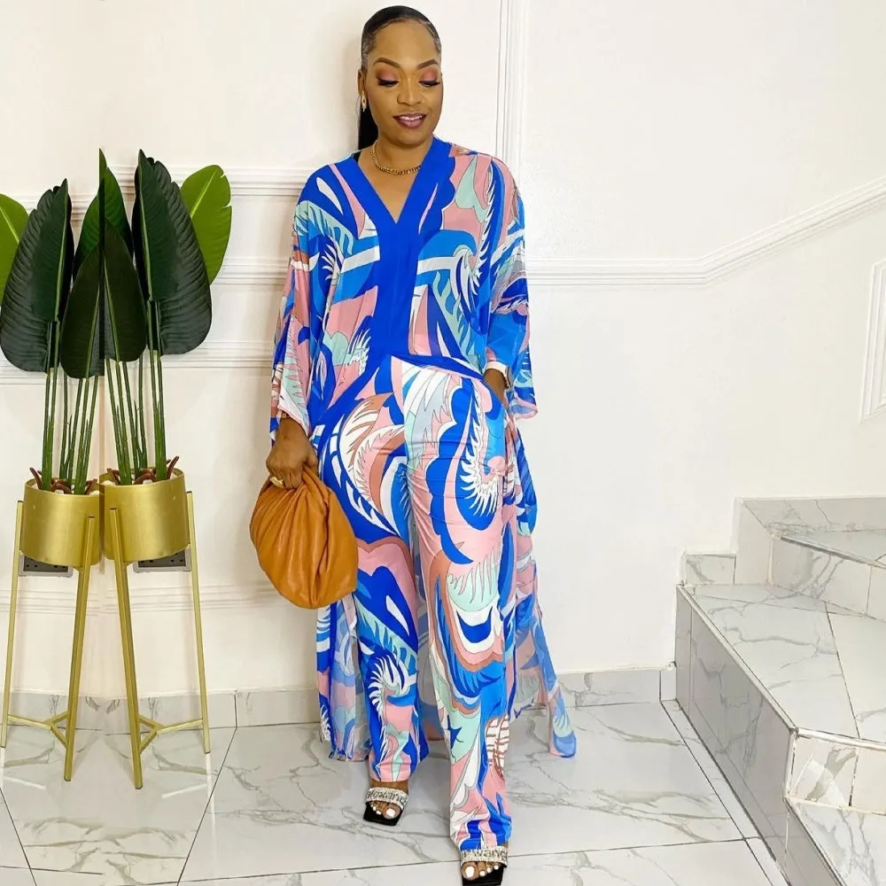 African Robe 2 Piece Sets Summer Maxi Suits