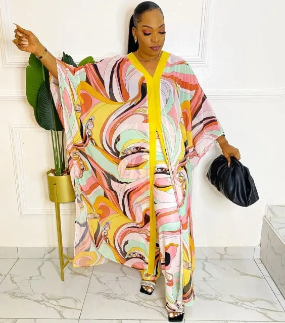 African Robe 2 Piece Sets Summer Maxi Suits