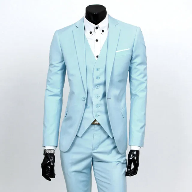 2024 New Men's One-Buckle Brand Suit Jacket Set for Formal Occasions