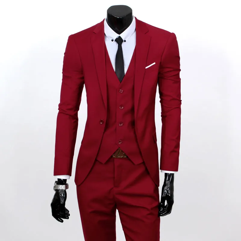 2024 New Men's One-Buckle Brand Suit Jacket Set for Formal Occasions