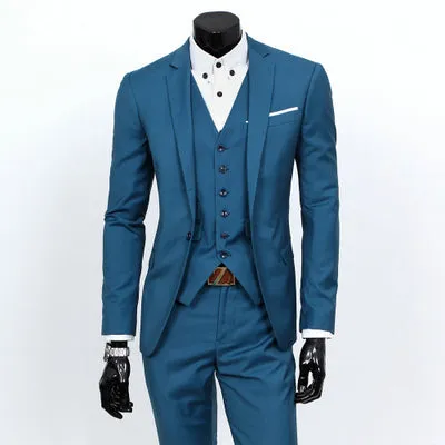 2024 New Men's One-Buckle Brand Suit Jacket Set for Formal Occasions