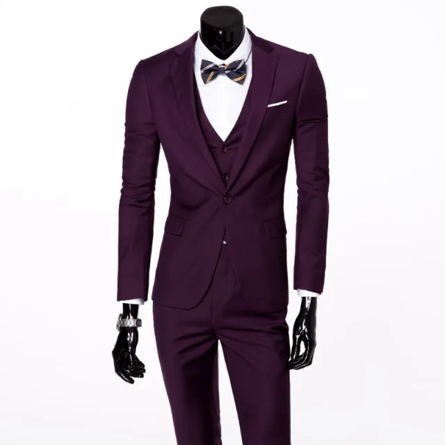 2024 New Men's One-Buckle Brand Suit Jacket Set for Formal Occasions