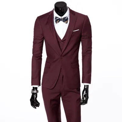 2024 New Men's One-Buckle Brand Suit Jacket Set for Formal Occasions