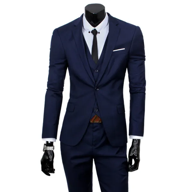 2024 New Men's One-Buckle Brand Suit Jacket Set for Formal Occasions