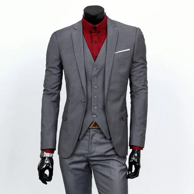 2024 New Men's One-Buckle Brand Suit Jacket Set for Formal Occasions