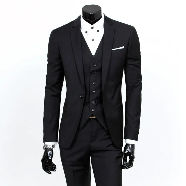 2024 New Men's One-Buckle Brand Suit Jacket Set for Formal Occasions