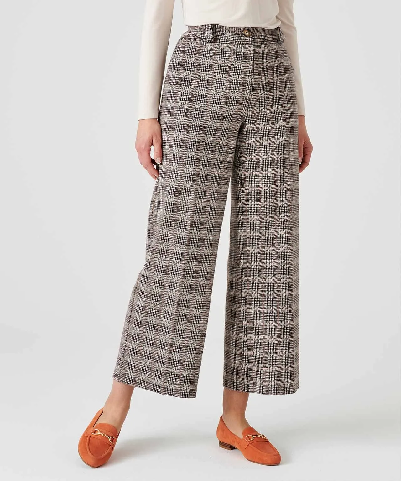 7/8 Knitted Check Pants