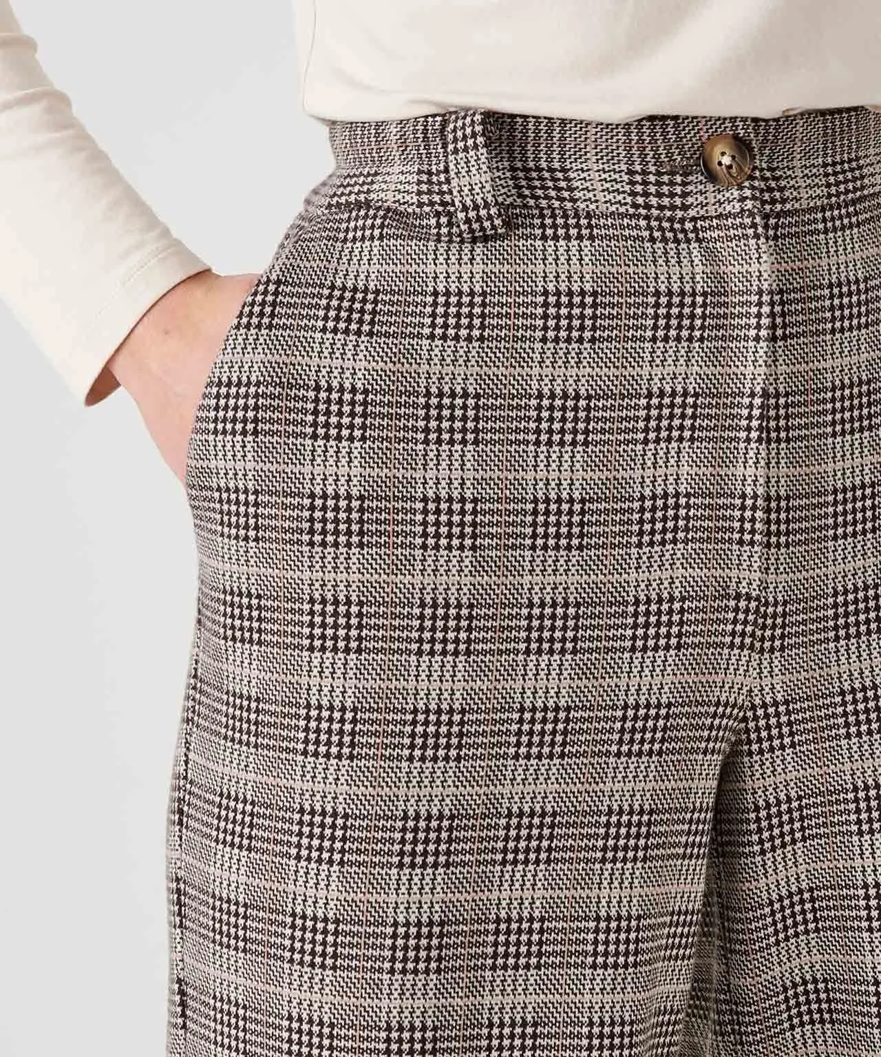 7/8 Knitted Check Pants