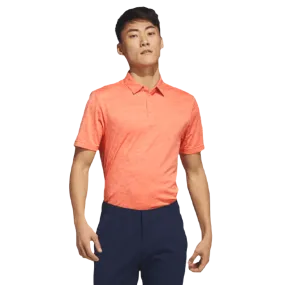 Orange Textured Jacquard Golf Polo Shirt