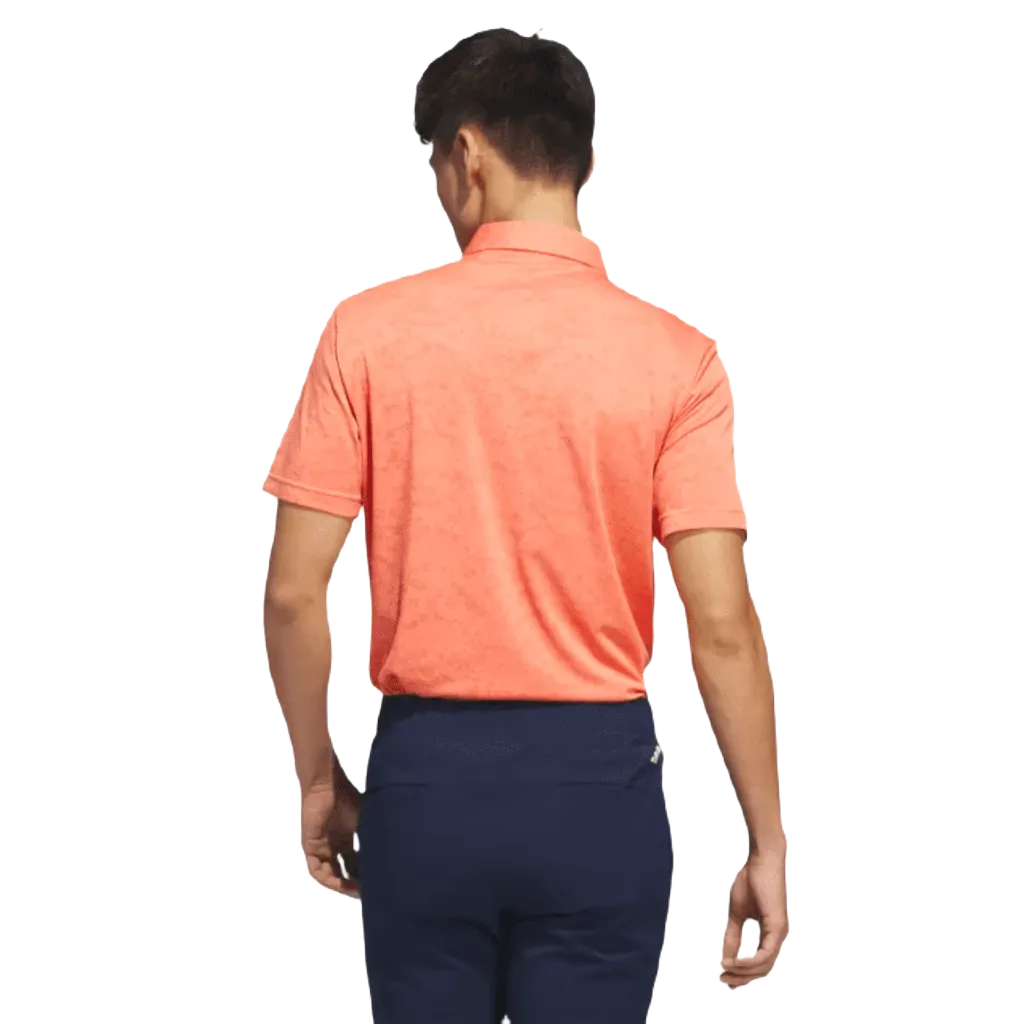 Orange Textured Jacquard Golf Polo Shirt