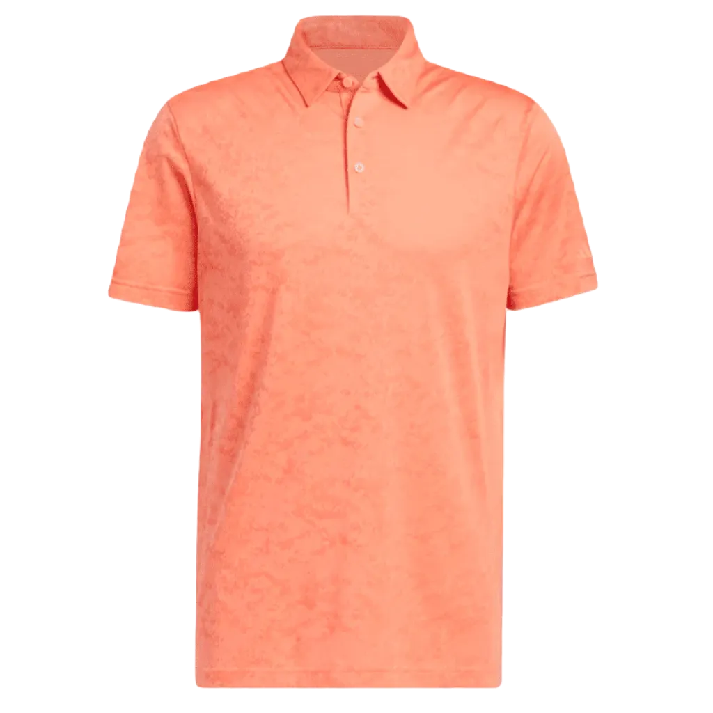 Orange Textured Jacquard Golf Polo Shirt