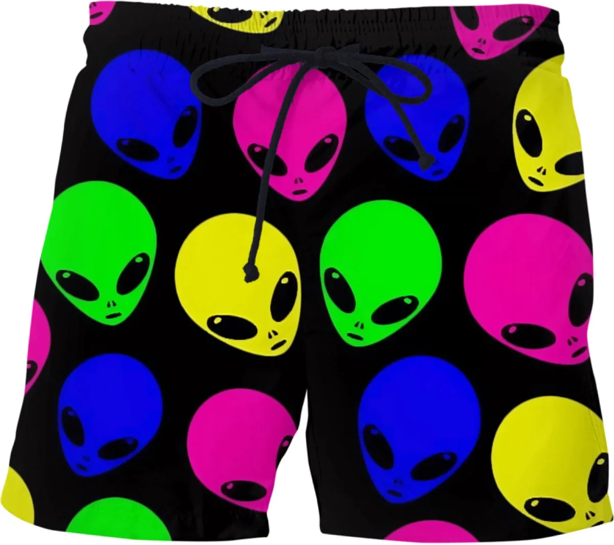 Alien Head Print Swimming Shorts