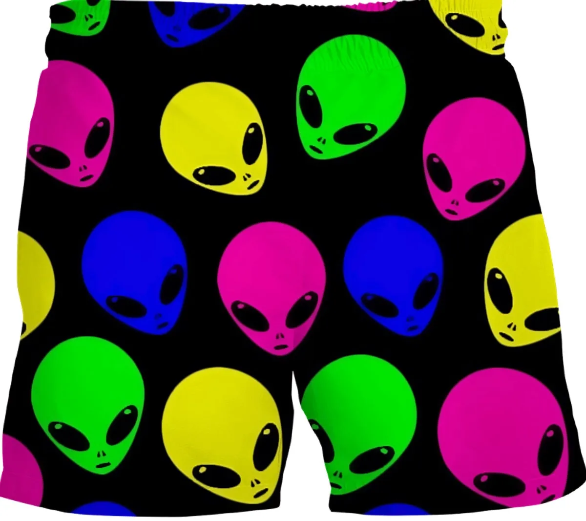 Alien Head Print Swimming Shorts