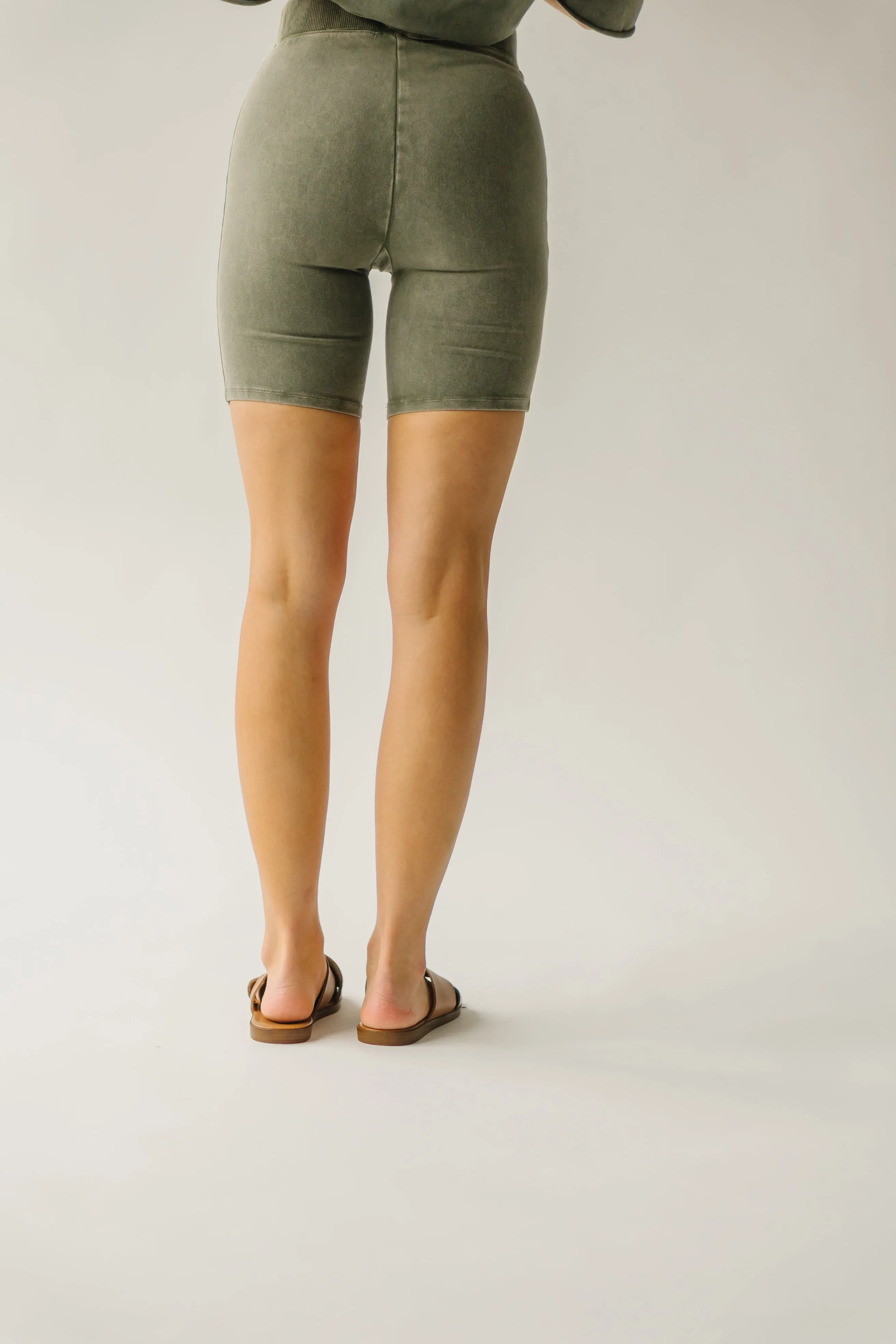 Classic Army Green Langan Basic Bike Shorts