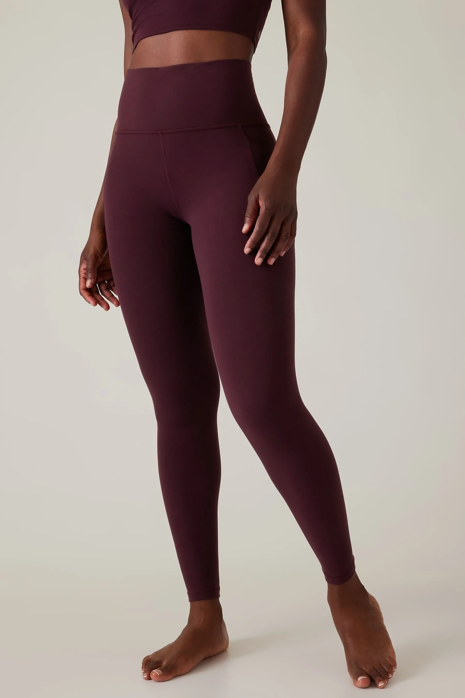 Athleta Purple High-Waisted Salutation Leggings