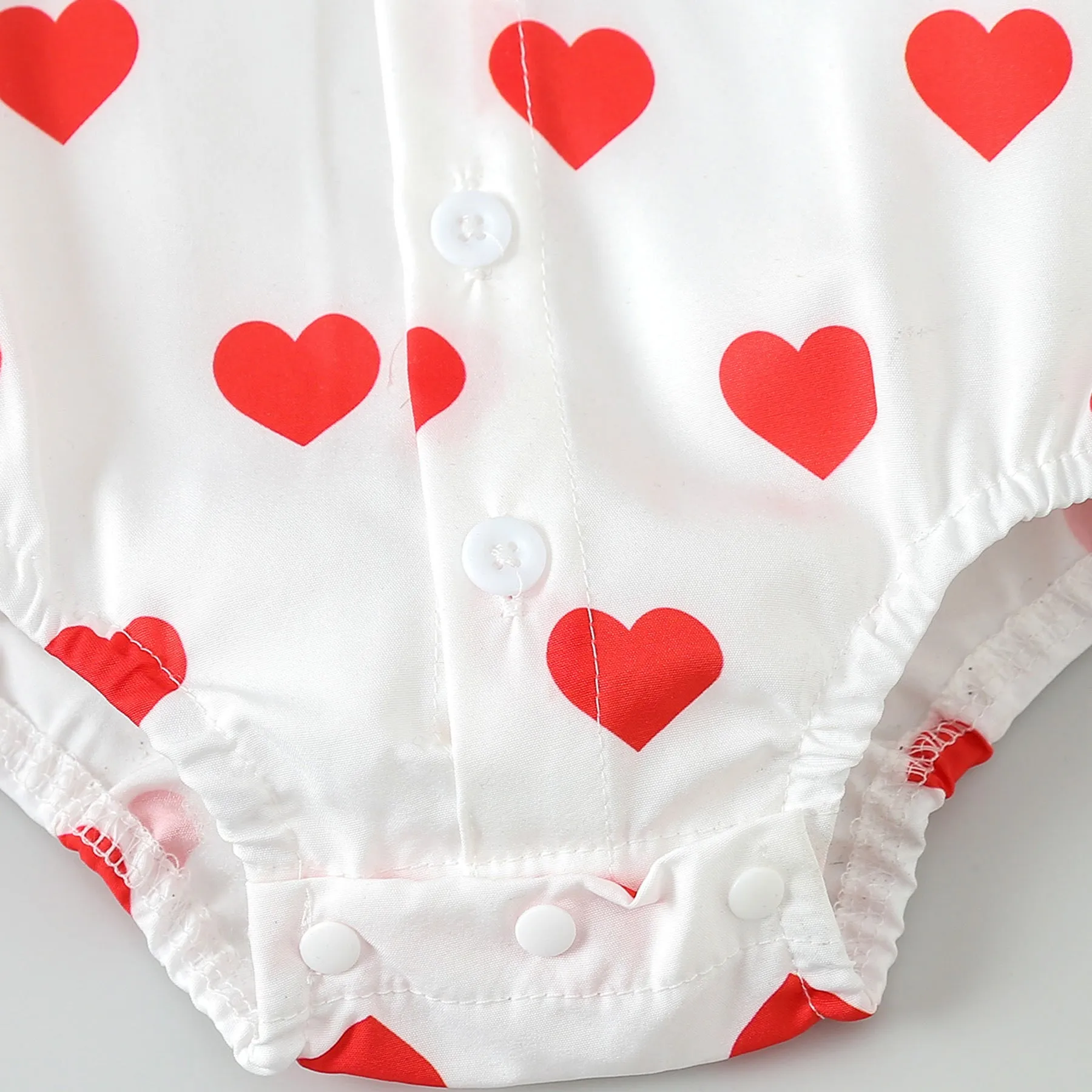 2 Pieces Set Baby Boys Love heart Rompers And Solid Color Shorts 24030178 Wholesale