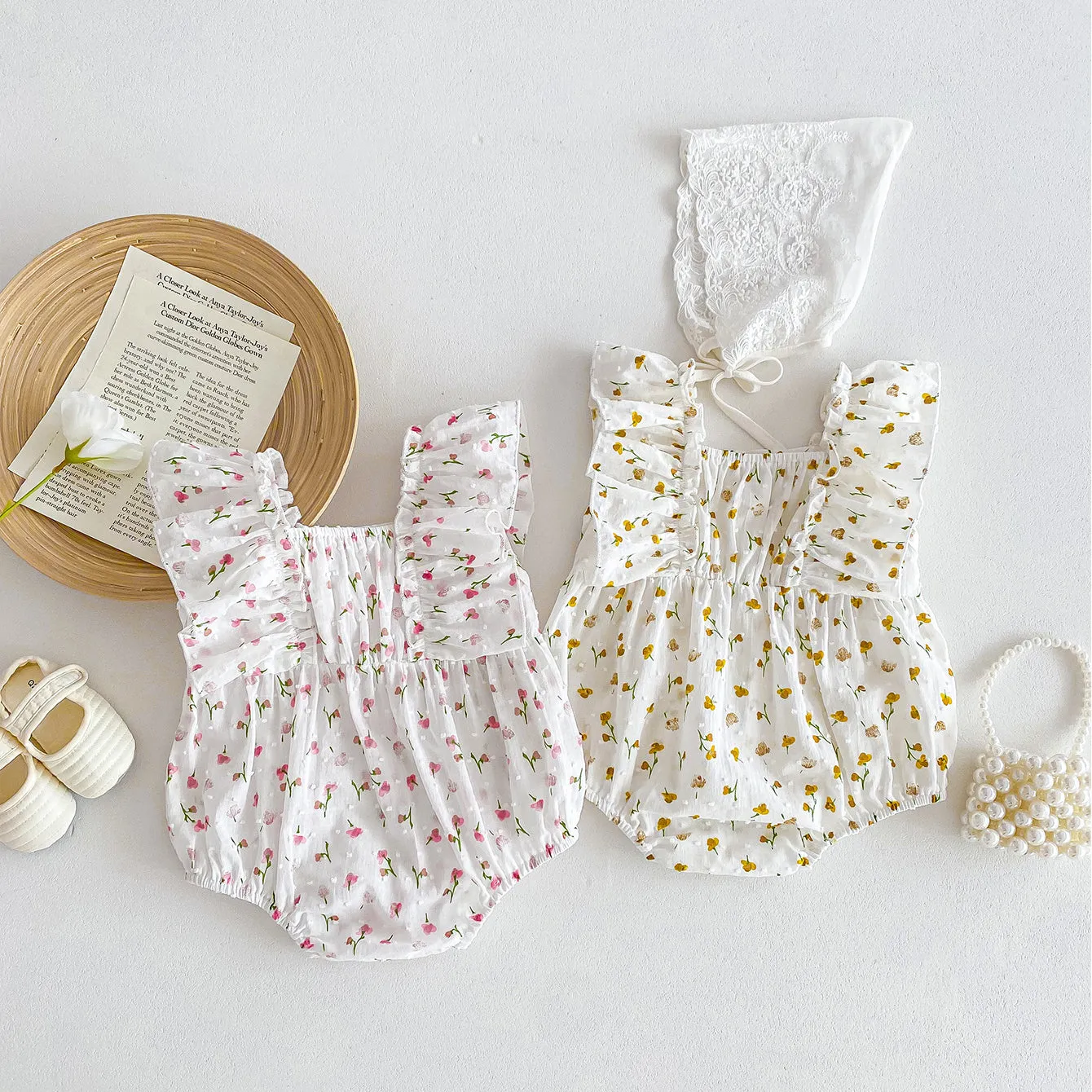 Baby Kid Girls Flower Print Rompers 240301146 Wholesale