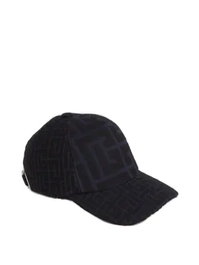 Balmain Monogram Jacquard Curved Peak Cap