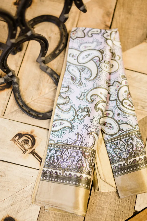 Lavender & Tan Paisley Wild Rag