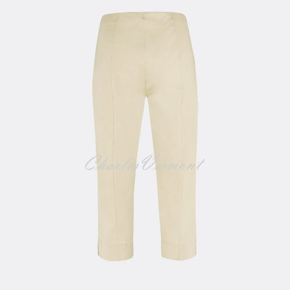 Beige Slim Fit Capri Trouser