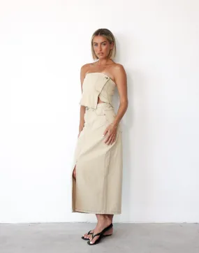 Beige Maxi Skirt Shrina