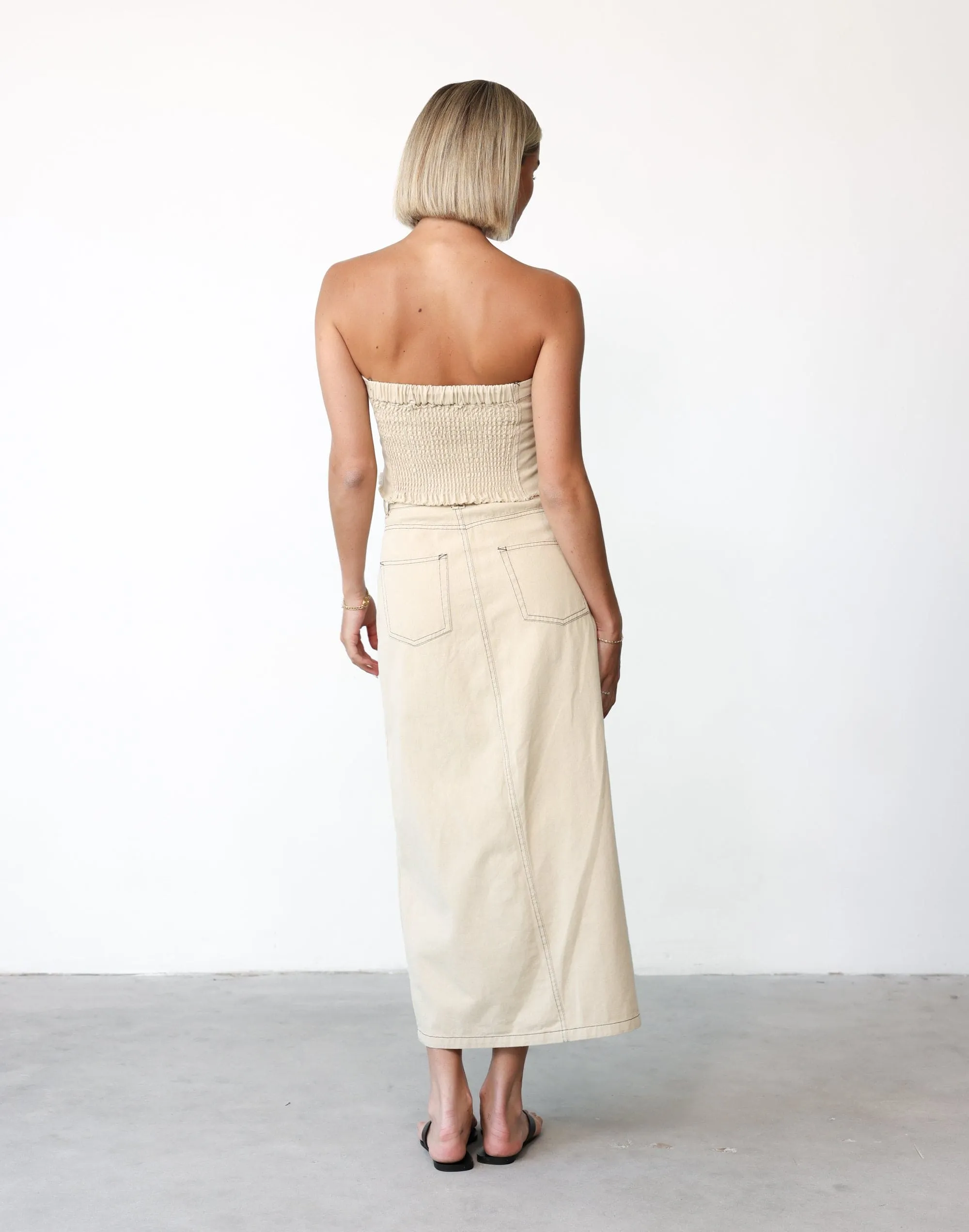 Beige Maxi Skirt Shrina