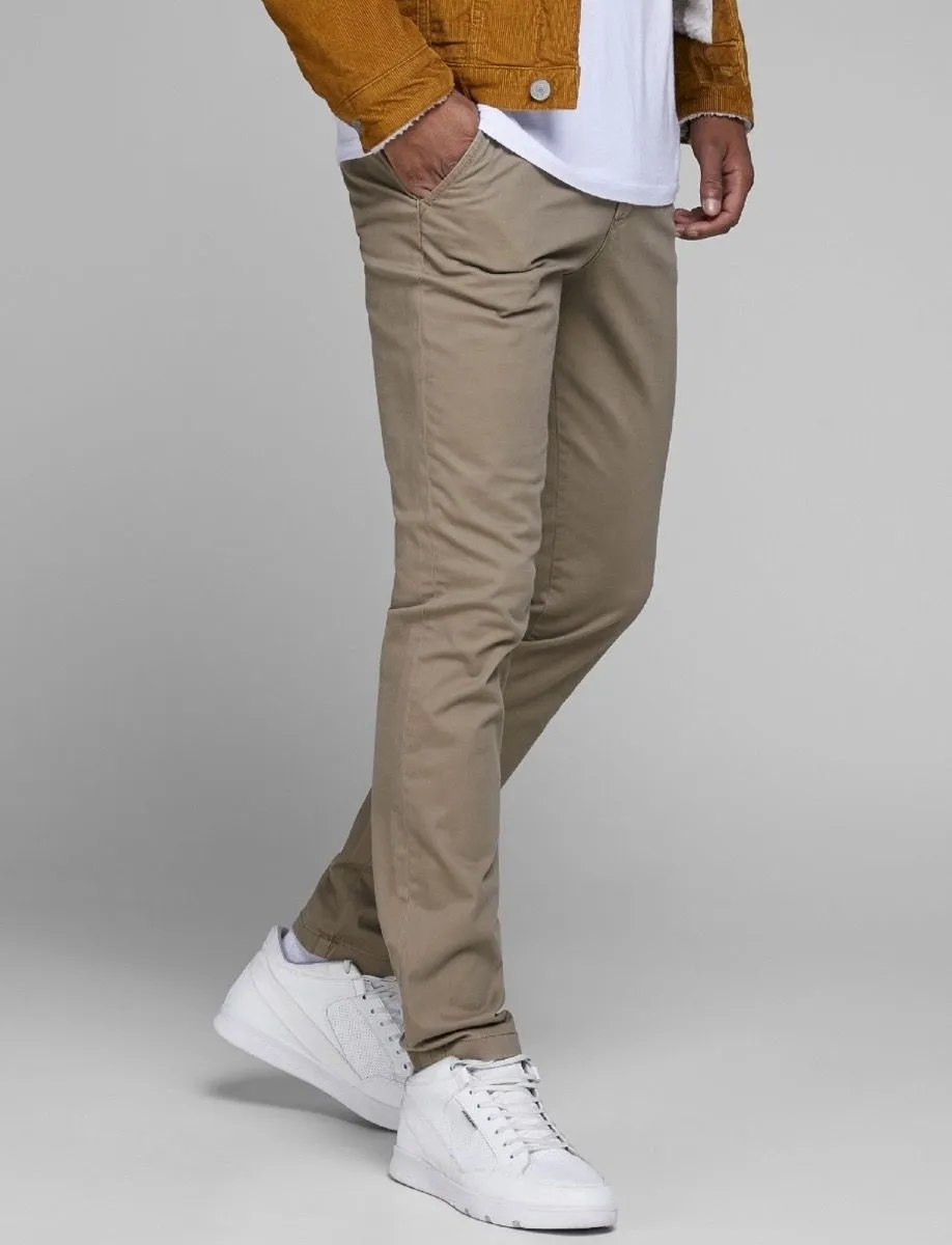 Beige Slim Fit Chinos by Jack & Jones