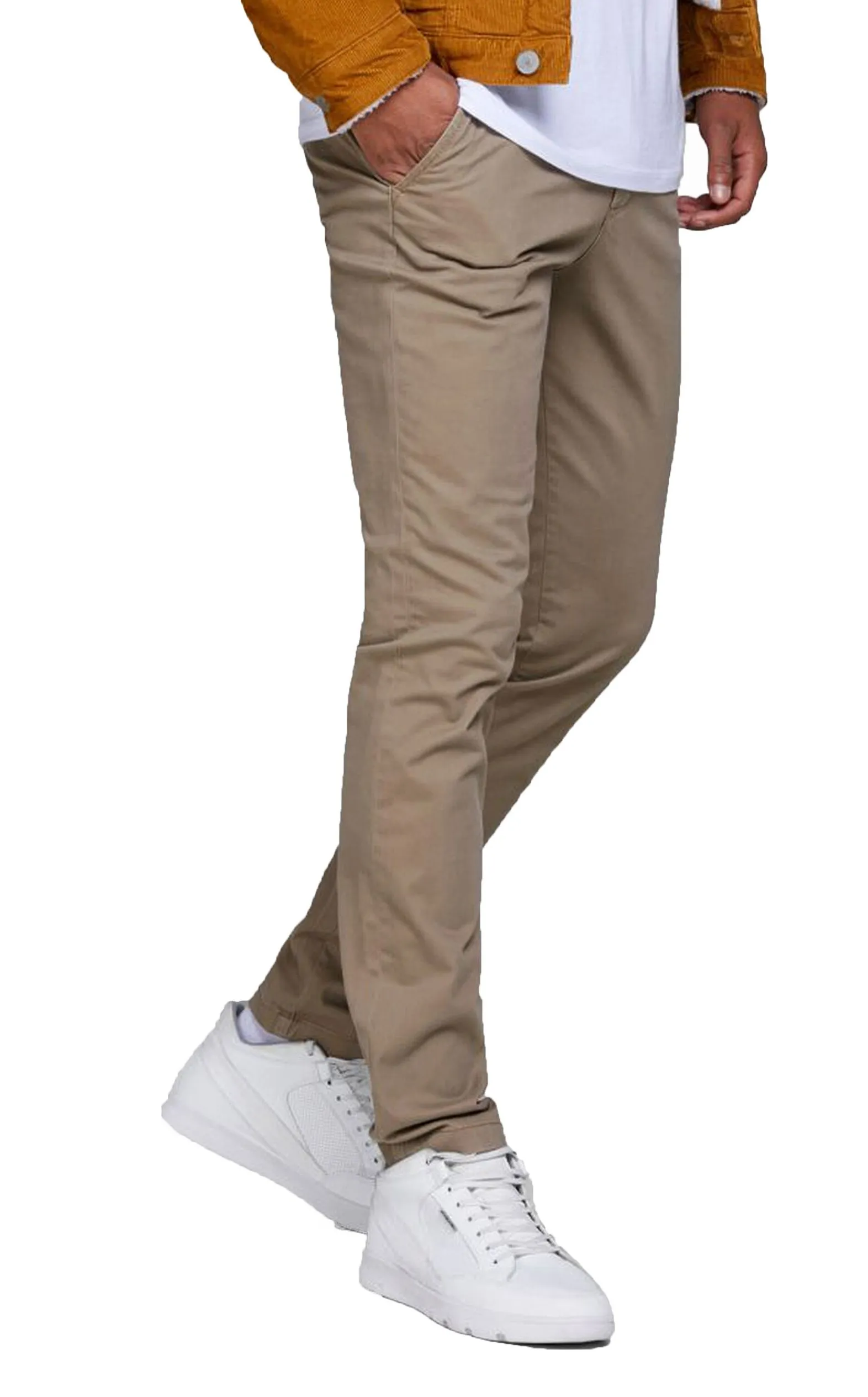 Beige Slim Fit Chinos by Jack & Jones