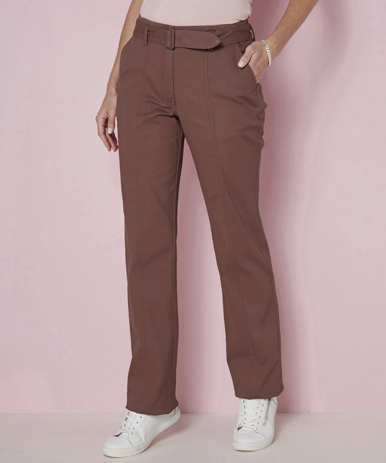 Belted Wide-Leg Pants