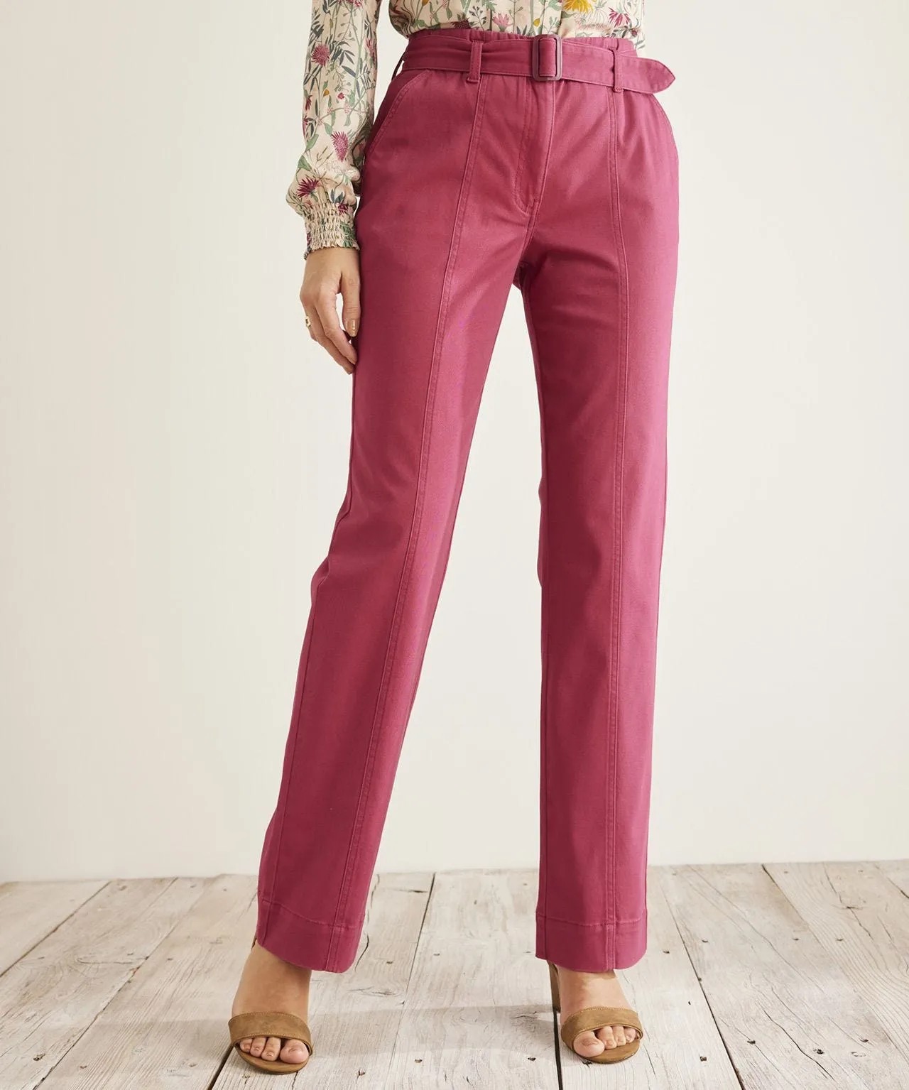 Belted Wide-Leg Pants