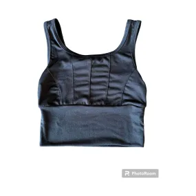 Black Slim Strap Midriff Tank