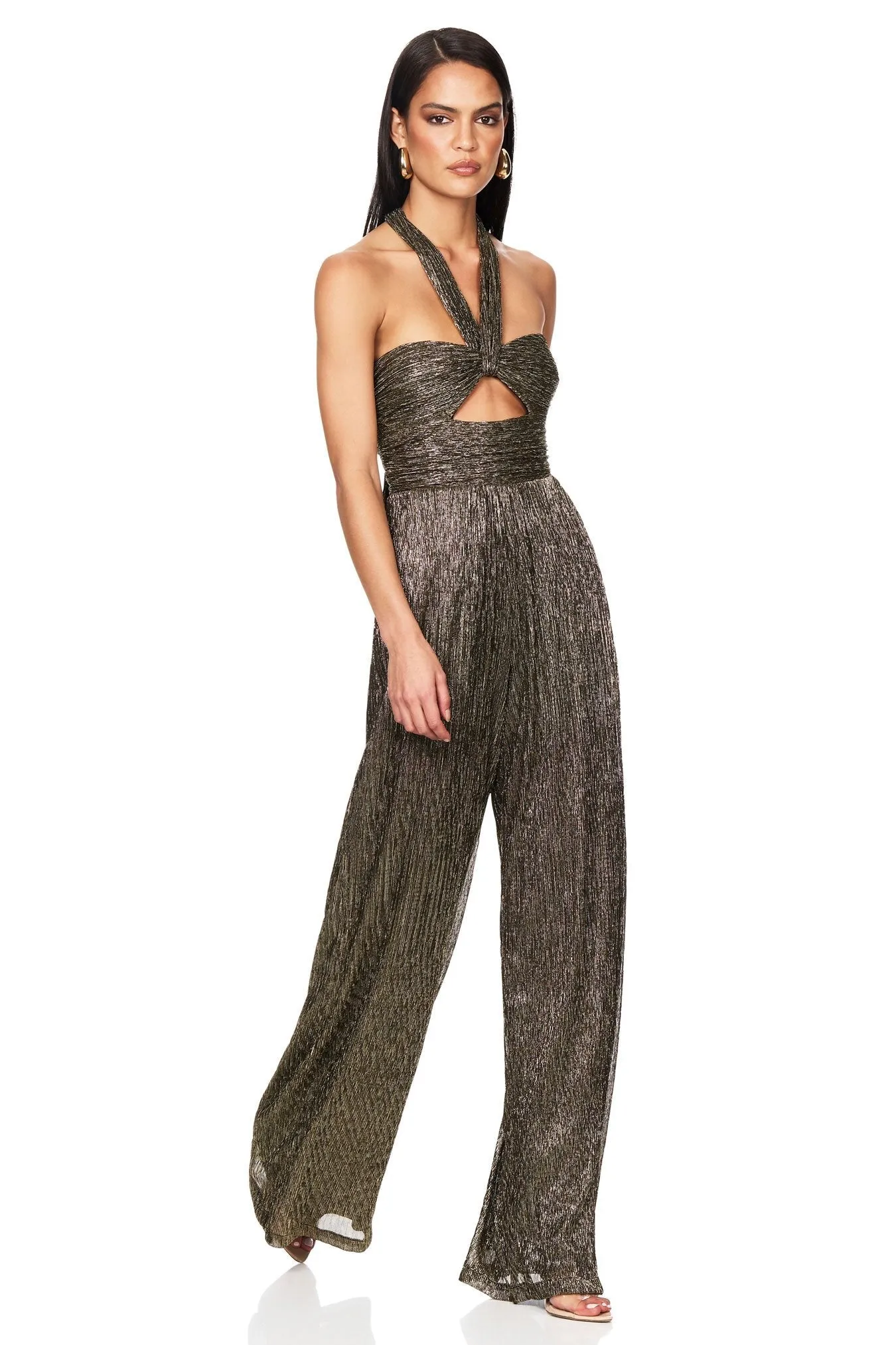 V-Neck Crochet Bodice Jumpsuit