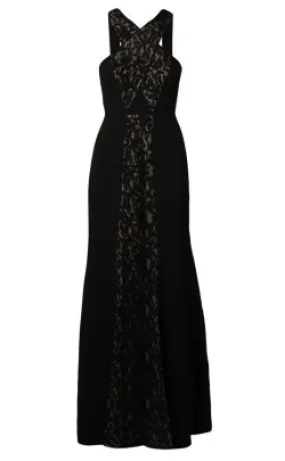 Black Elegant Gown with Lace Details