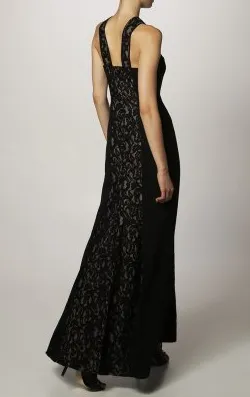 Black Elegant Gown with Lace Details