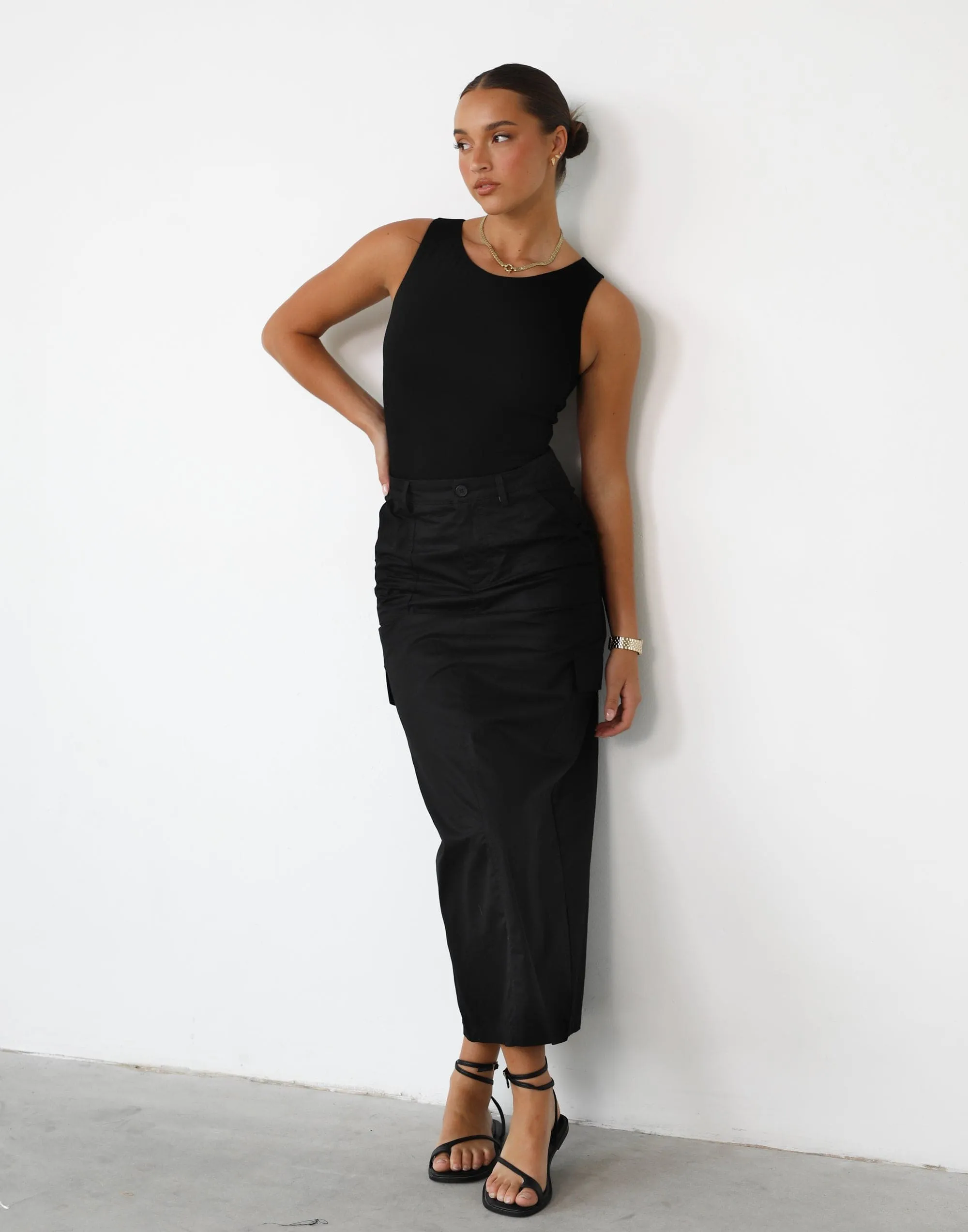 Black Deena Maxi Skirt