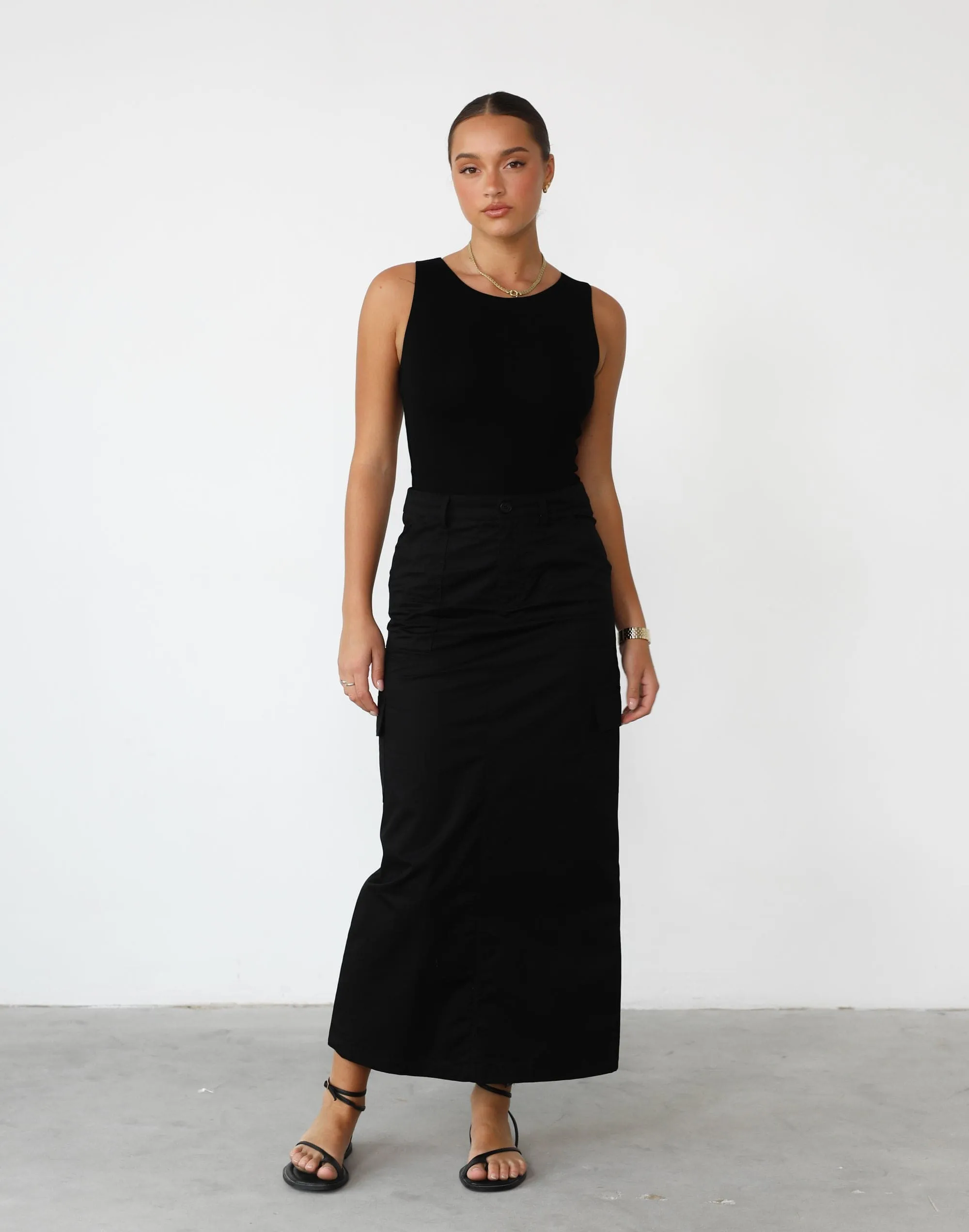 Black Deena Maxi Skirt