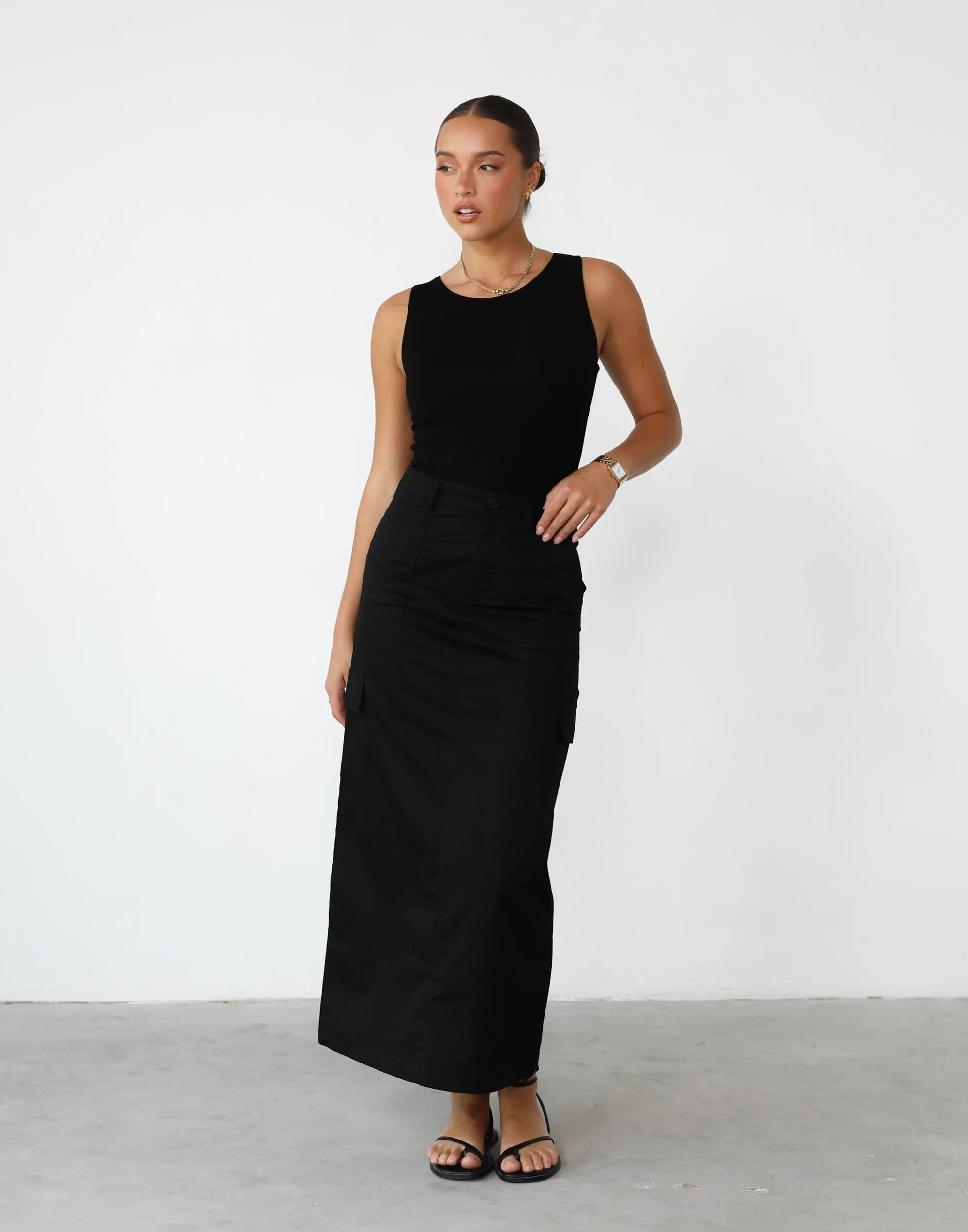 Black Deena Maxi Skirt