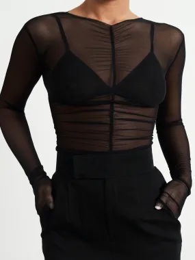 Black Maya Mesh Top