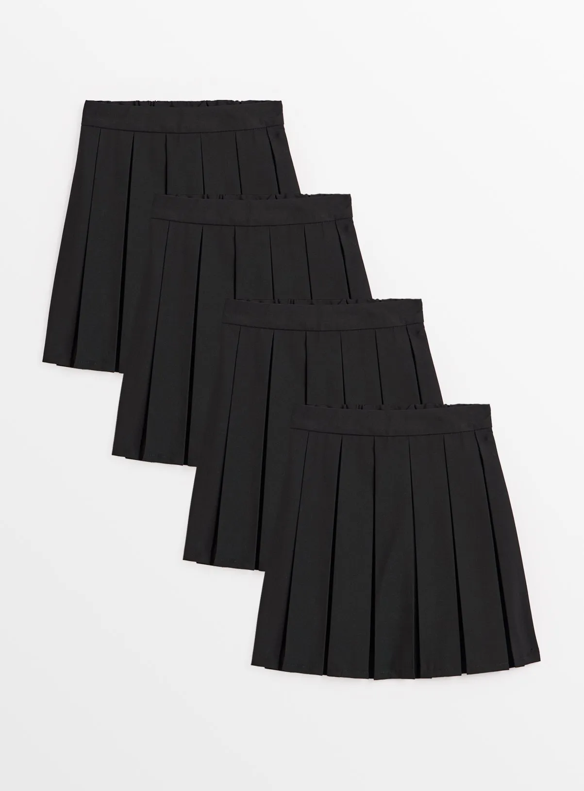 Black Permanent Pleat Skirts 4 Pack 12 Years Tu