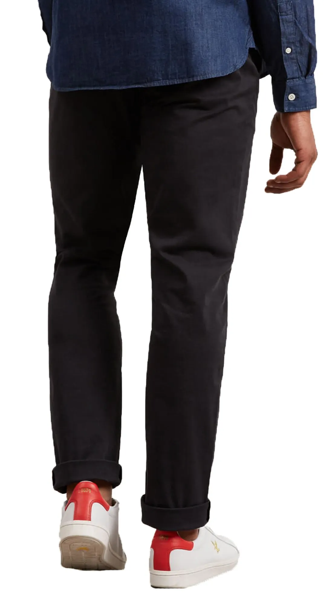 Black Skinny Fit Cotton Chinos by Lyle & Scott