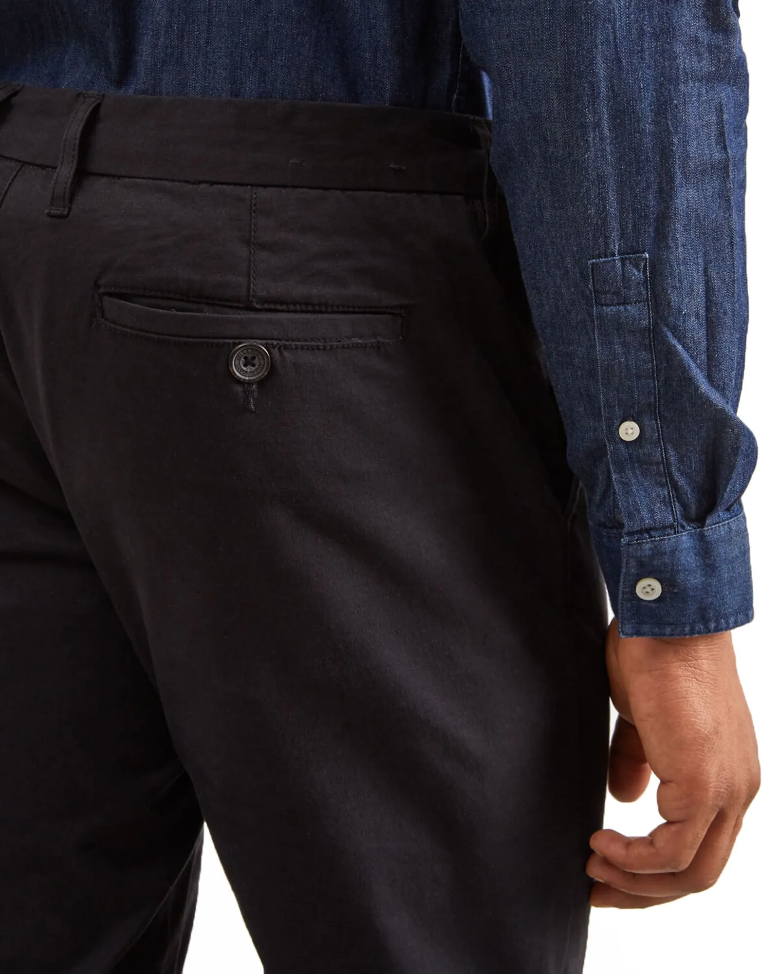 Black Skinny Fit Cotton Chinos by Lyle & Scott