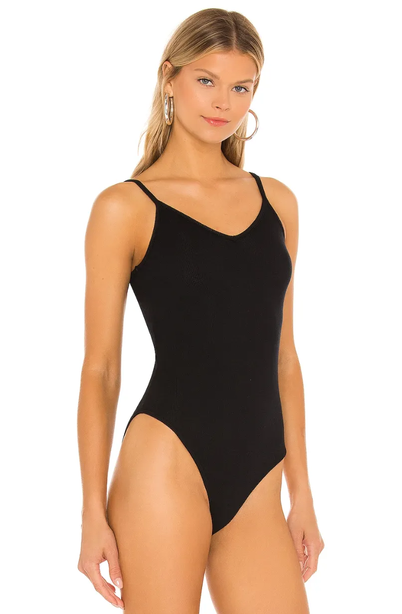 Black AGOLDE Spaghetti Strap Bodysuit