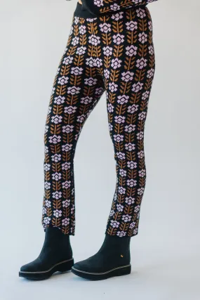 Floral Contrast Pant in Black