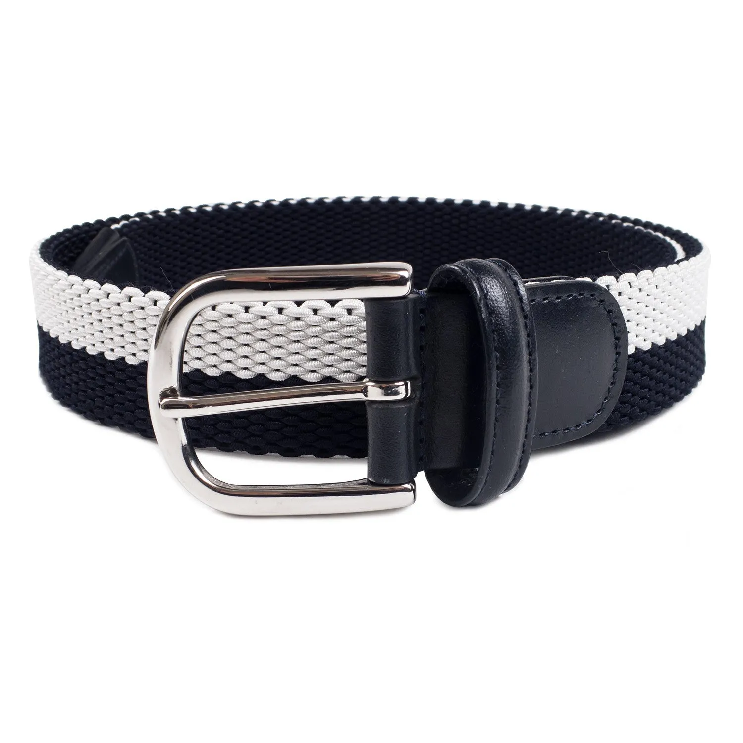 Anderson's Woven Textile Belt Striped Black White