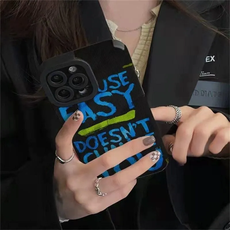 Blue Letter Phone Case for Various iPhone Models