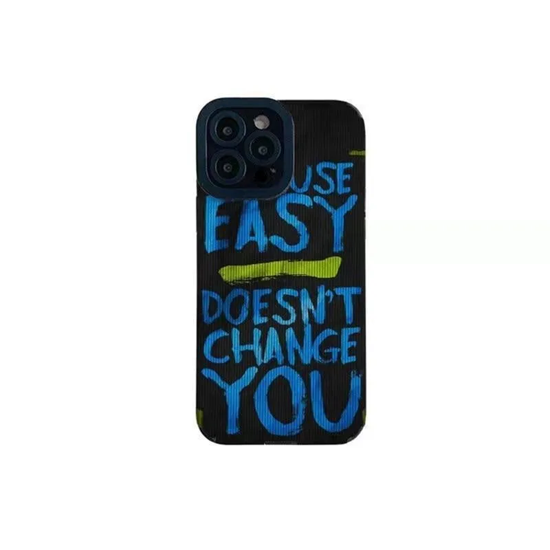 Blue Letter Phone Case for Various iPhone Models