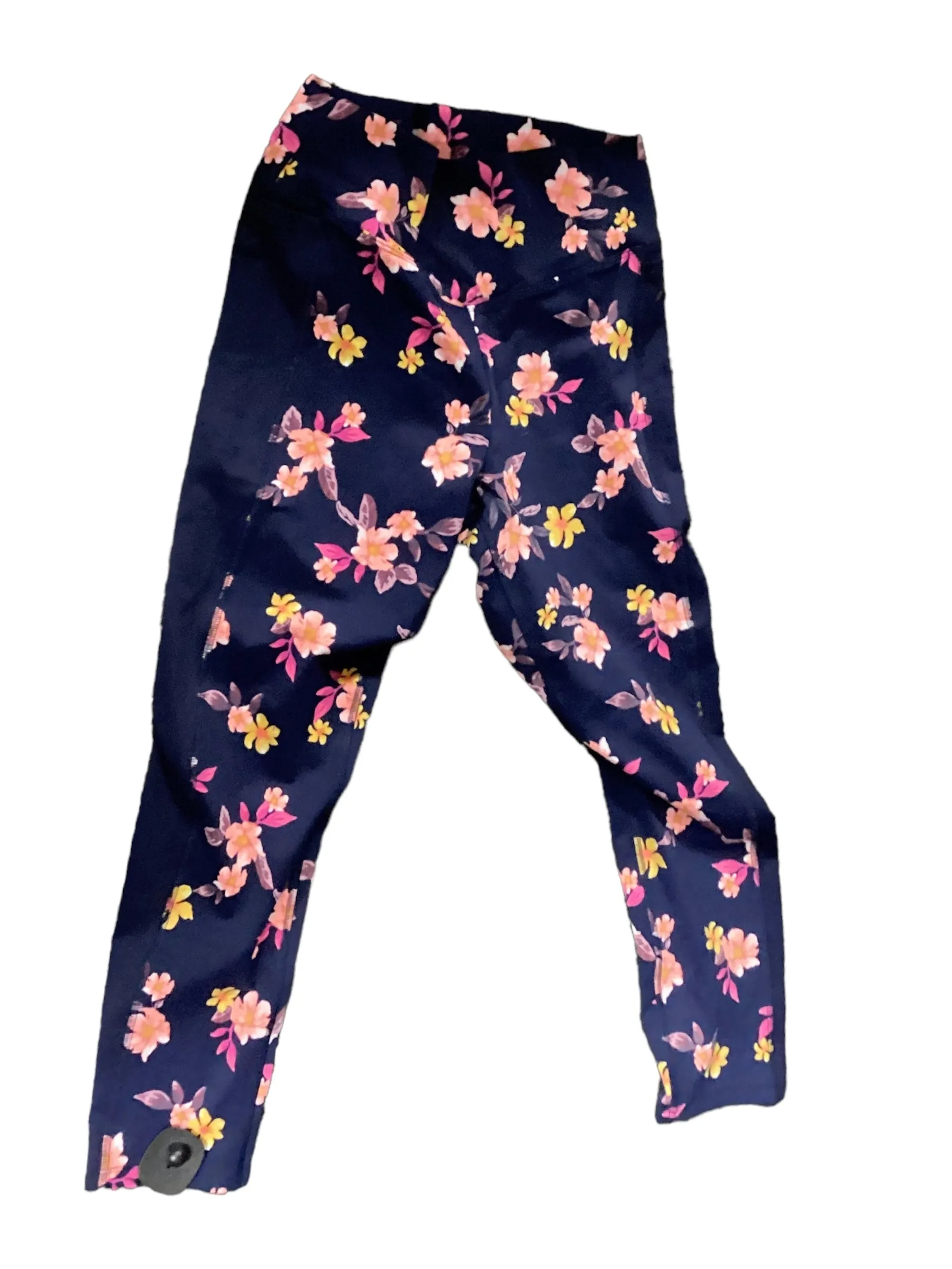 Pink Floral Athletic Leggings Size Large.