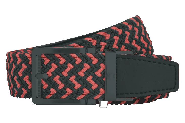 Scarlet & Black Braided Golf Belt